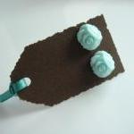Baby Blue Rose Studs