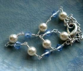 Madelyn Sapphire Birthstone Pearl Bridesmaid Wedding Bracelet