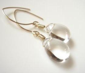 Unforgettable Clear Quartz Wedding 14k Gold Filled Earrings