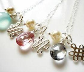 Pick Your Lover's Knot Sterling Silver Bridesmaid Necklace