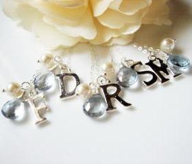 Personalize Your Own Blue Quartz Pearl Sterling Silver Necklace