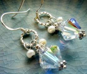 Edith Unique Swarovski Crystal Bridesmaid Earrings