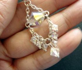 Josephine Sensuous Exquisite Diamond Swarovski Crystal and Sterling Silver Earrings