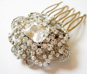Vichy Jazz Age Style Swarovski Crystal Lace Hair Comb