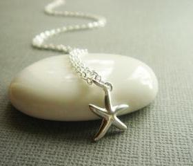 Beach Theme Starfish Sterling Silver Necklace