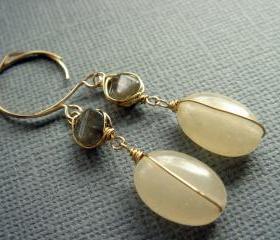 Louisa Charming 14k Gold Filled Lemon Quartz and Labradorite Earrings