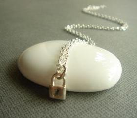 Dainty Cute Little Lock Sterling Silver Necklace