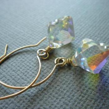 Dazzling Swarovski Crystal Diamond 14k Gold Filled Earrings