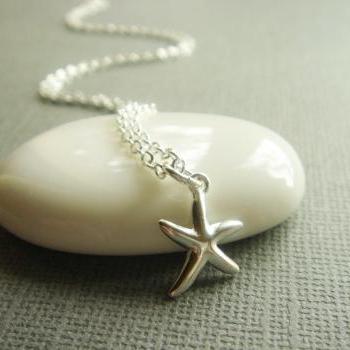 Beach Theme Starfish Sterling Silver Necklace